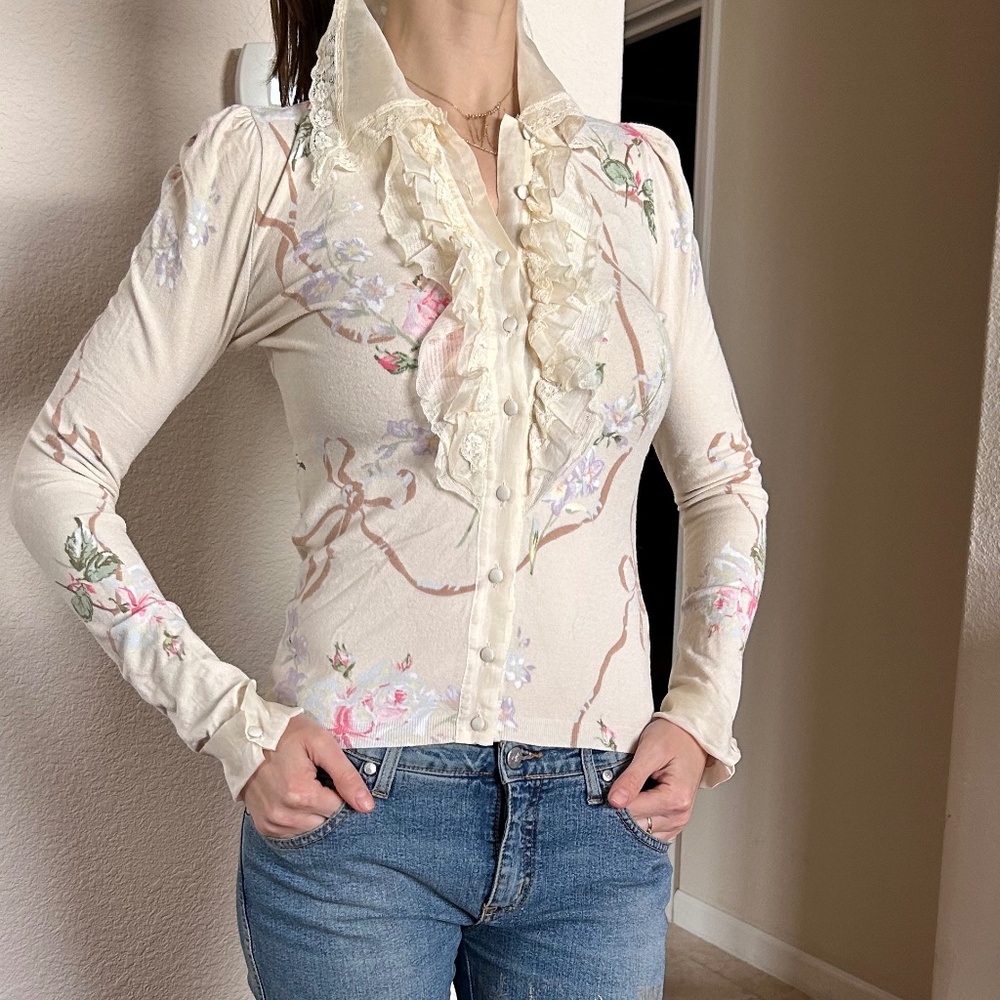 Blumarine floral knitted top